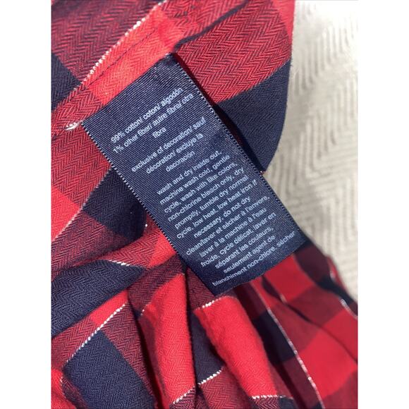 Tommy Hilfiger Women's Red Navy Blue Check 1/2 Zip Up Popover Top Size 0X Plus - Picture 6 of 7